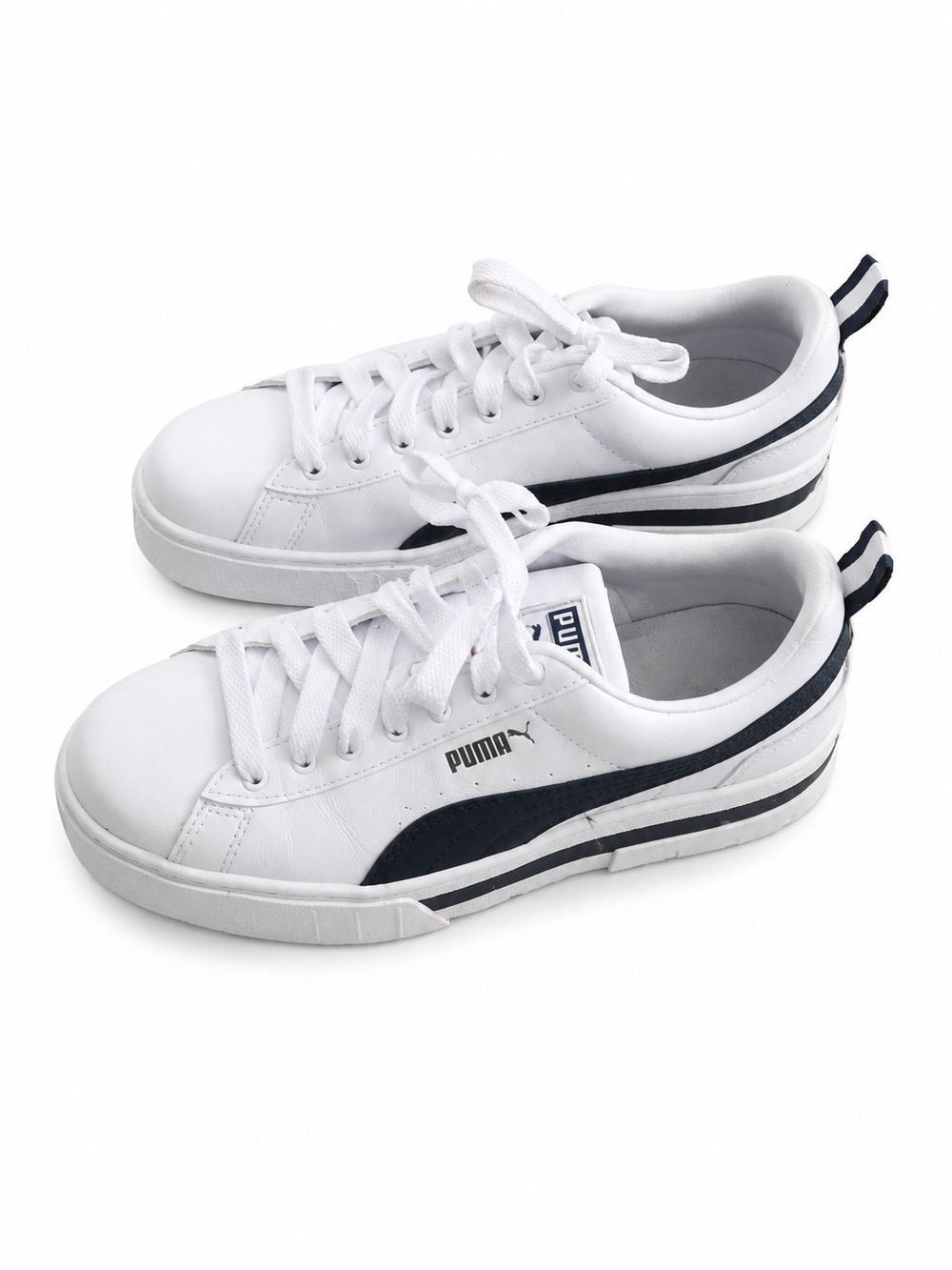 Puma Mayze Leather Chunky White Sneakers
